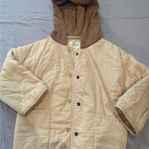 Zara Kids Light Tan Puffer Coat 3-4T